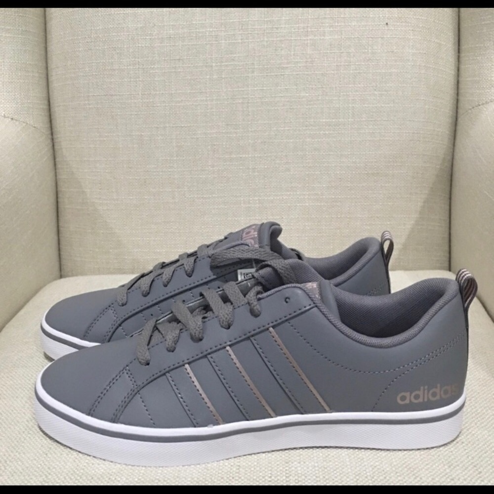 Grey Adidas VS Pace W Leather Sneakers, Size 7.5